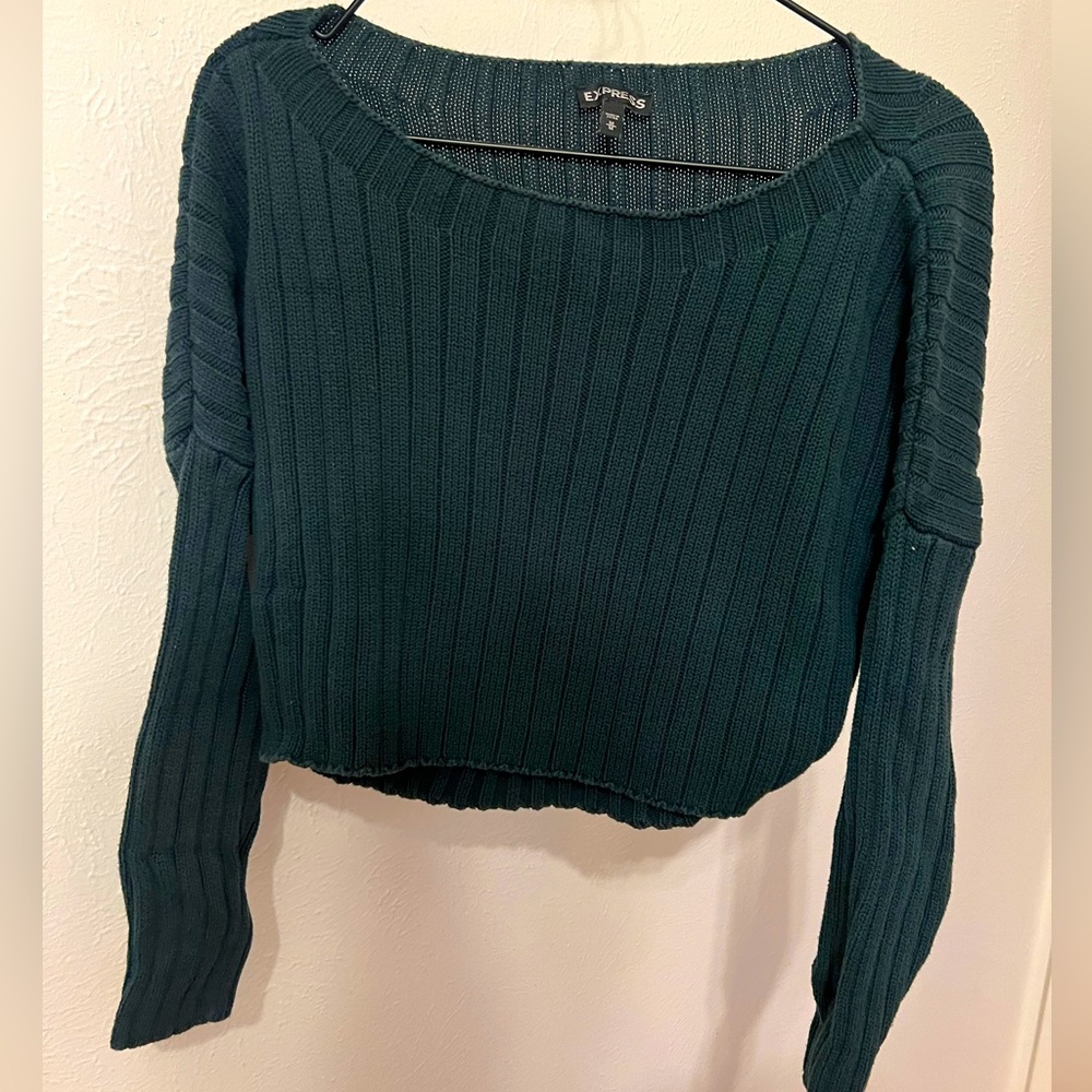 Express Cropped Knit Sweater, Size M
